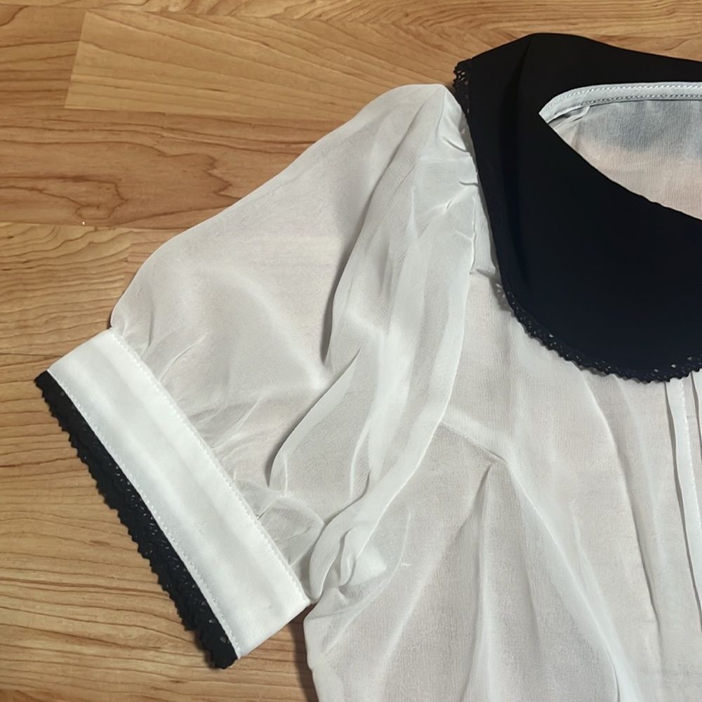 ‼️NWT‼️Dolls Kill X Sugar Thrillz Big Girls Don’t Cry Sheer Blouse Small - Picture 10 of 11